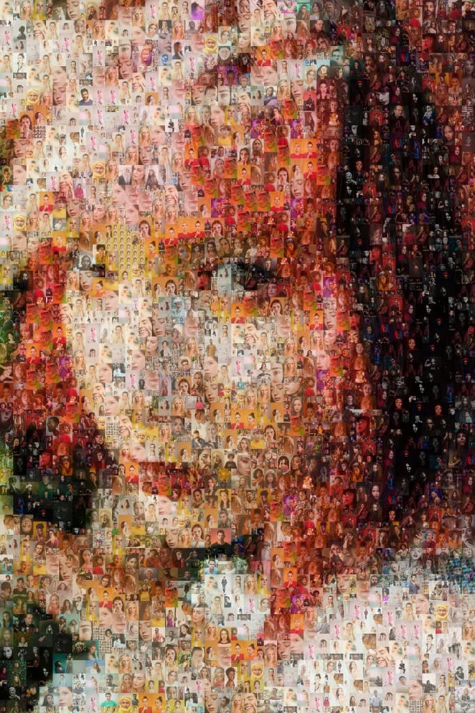 Woman portrait mosaic